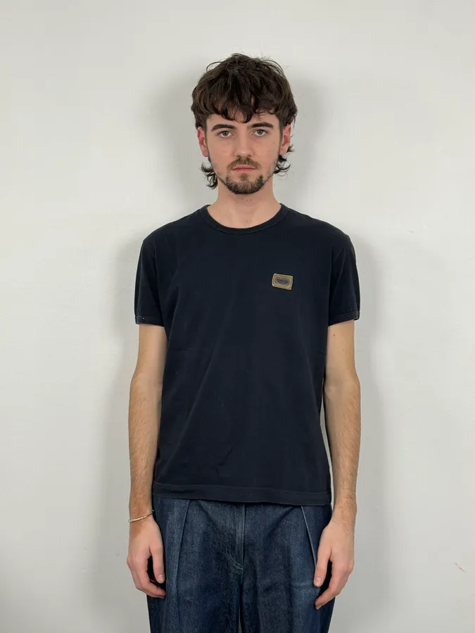 2000s Dolce & Gabbana Signature Black T-Shirt - Image 2