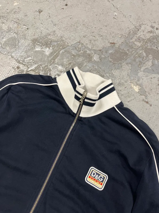 2000s Dolce & Gabbana Sport Navy Zip-up Sweater - Image 5