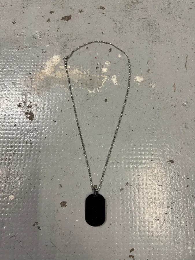 2000s Dolce & Gabbana Stainless Steel Dog Tag & Mini Cross Necklace - Image 3