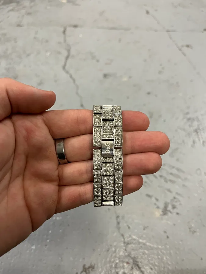 2000s Dolce & Gabbana Strass Grey Embellished Watch - Image 7