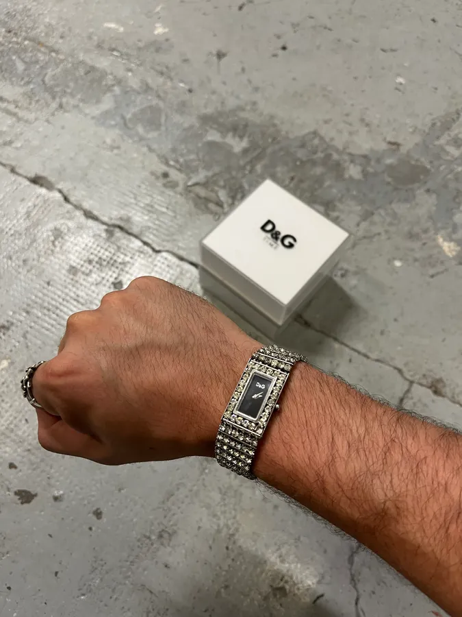 2000s Dolce & Gabbana Strass Stainless Steel Watch
