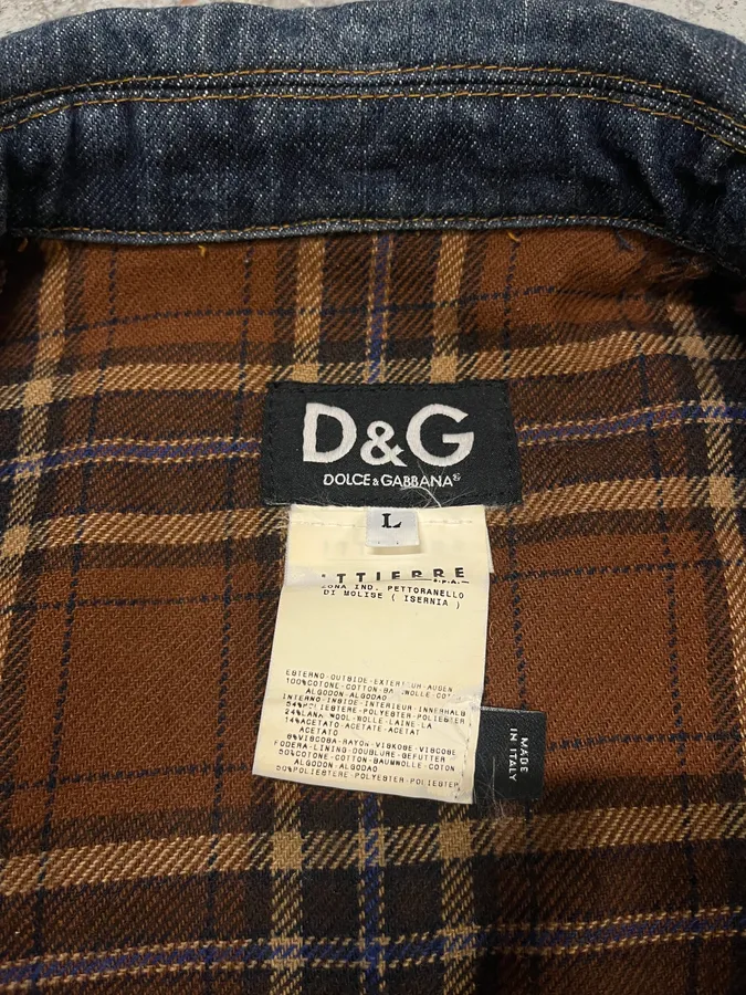 2000s Dolce & Gabbana Studded Faded Denim Jacket - Image 11