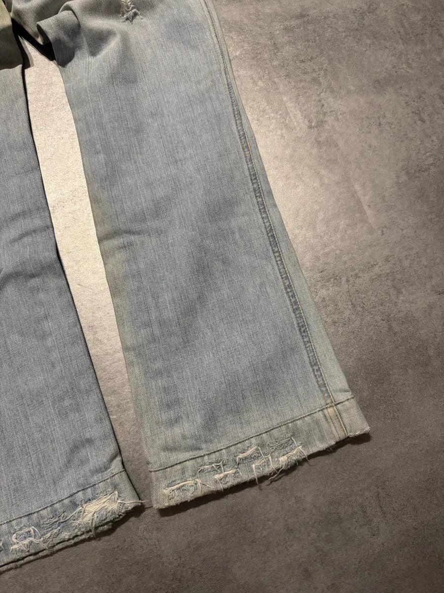 SS2006 Dolce & Gabbana Studded Wolfes Distressed Denim Jeans - Image 8