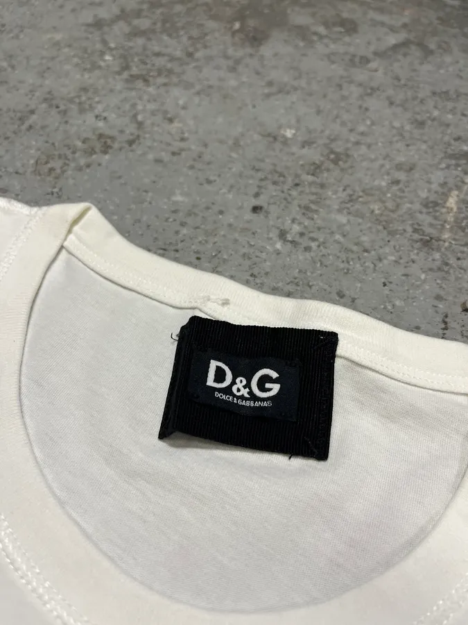 2000s Dolce & Gabbana Supermodel White T-shirt - Image 6