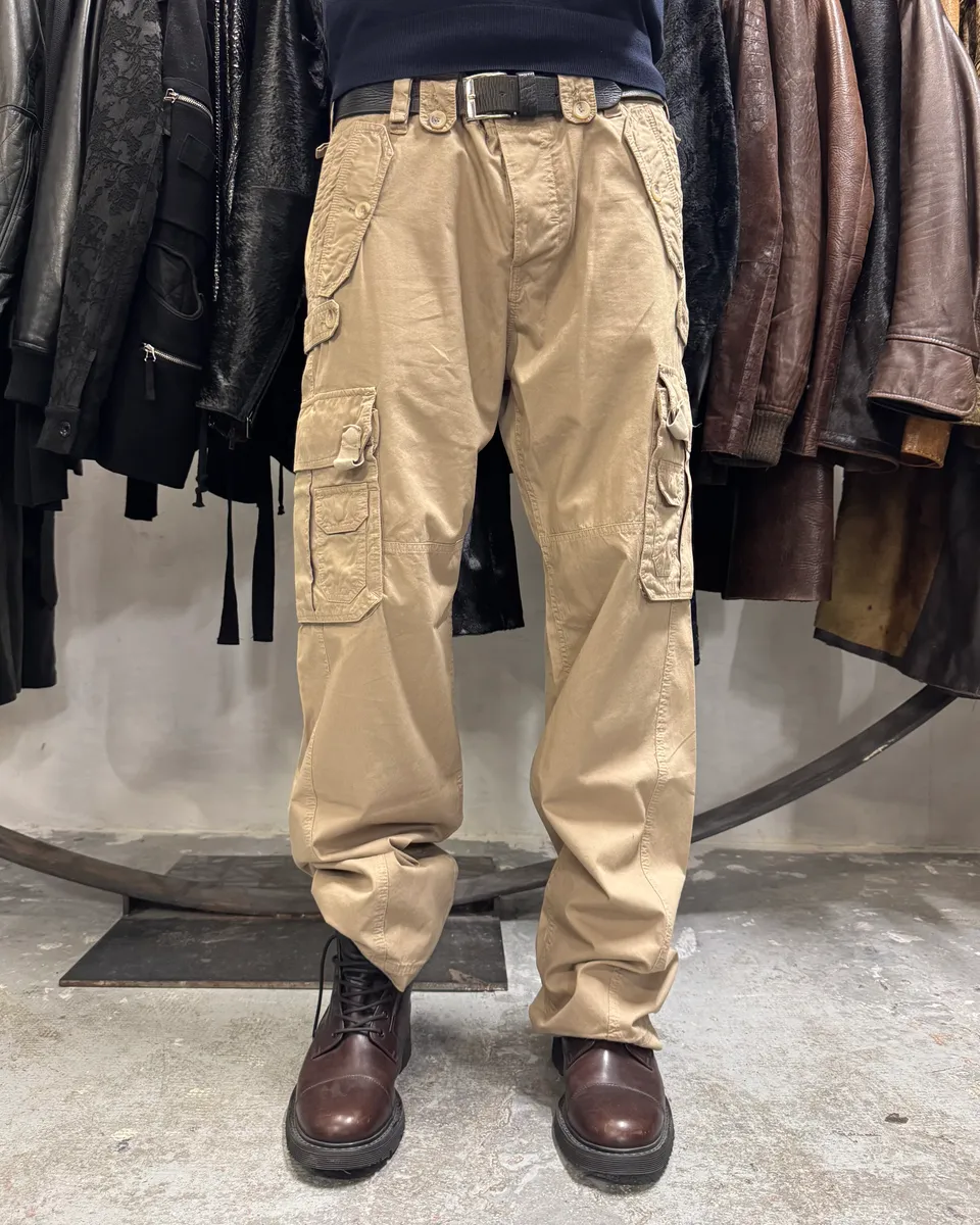 2000s Dolce & Gabbana Technical Beige Cargo Pants - Image 3