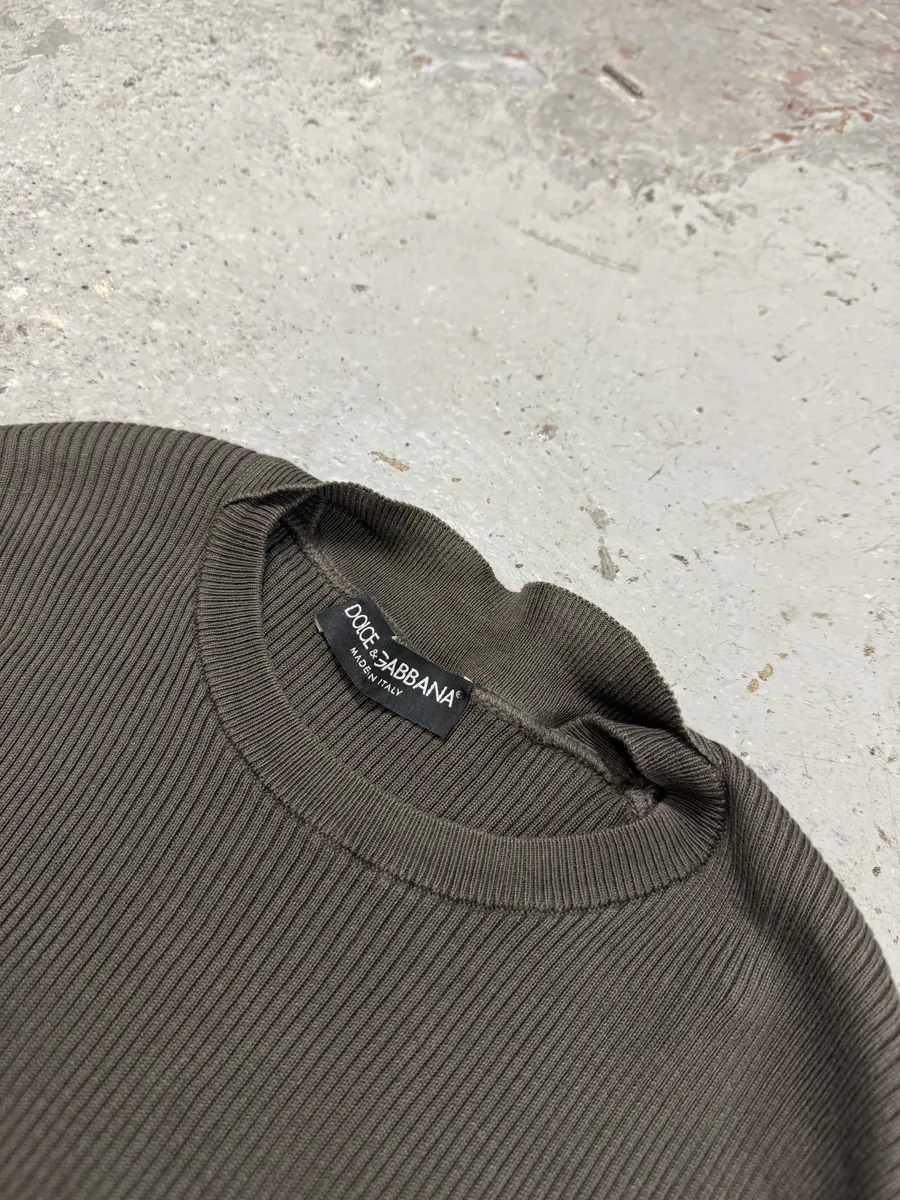 2000s Dolce & Gabbana Tern Green Knit Sweater - Image 7