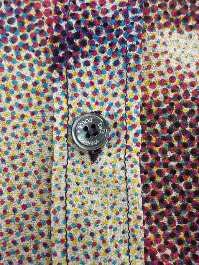 2000s Dolce & Gabbana The Birth of Venus Pixel Silk Shirt - Image 9