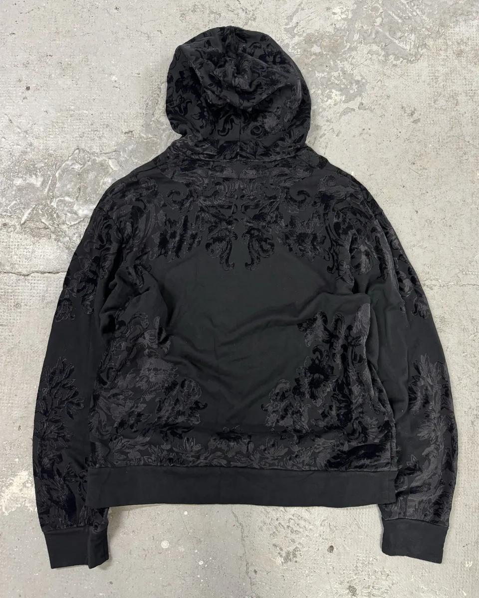 2000s Dolce & Gabbana Tribal Dark Shadow Relief Hoodie - Image 2