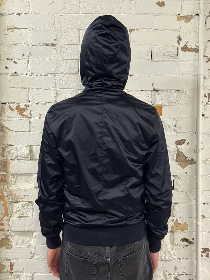 2000s Dolce & Gabbana UK Flag Navy Nylon Hooded Jacket - Image 3