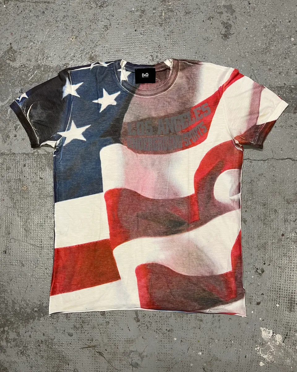 2000s Dolce & Gabbana US Flag T-Shirt