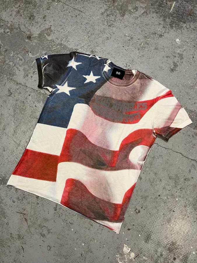 2000s Dolce & Gabbana US Flag T-Shirt - Image 4