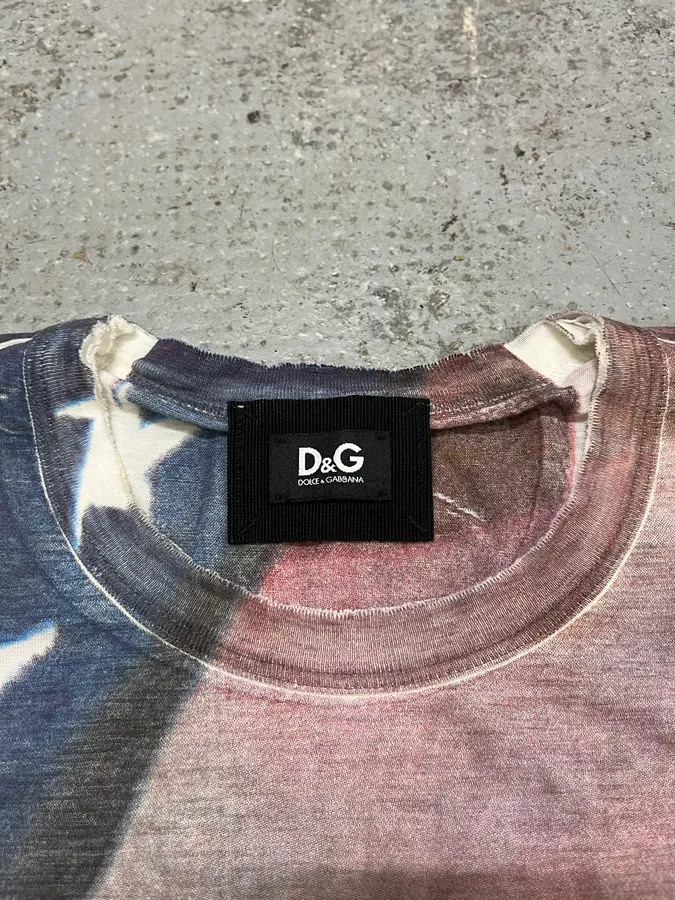 2000s Dolce & Gabbana US Flag T-Shirt - Image 7