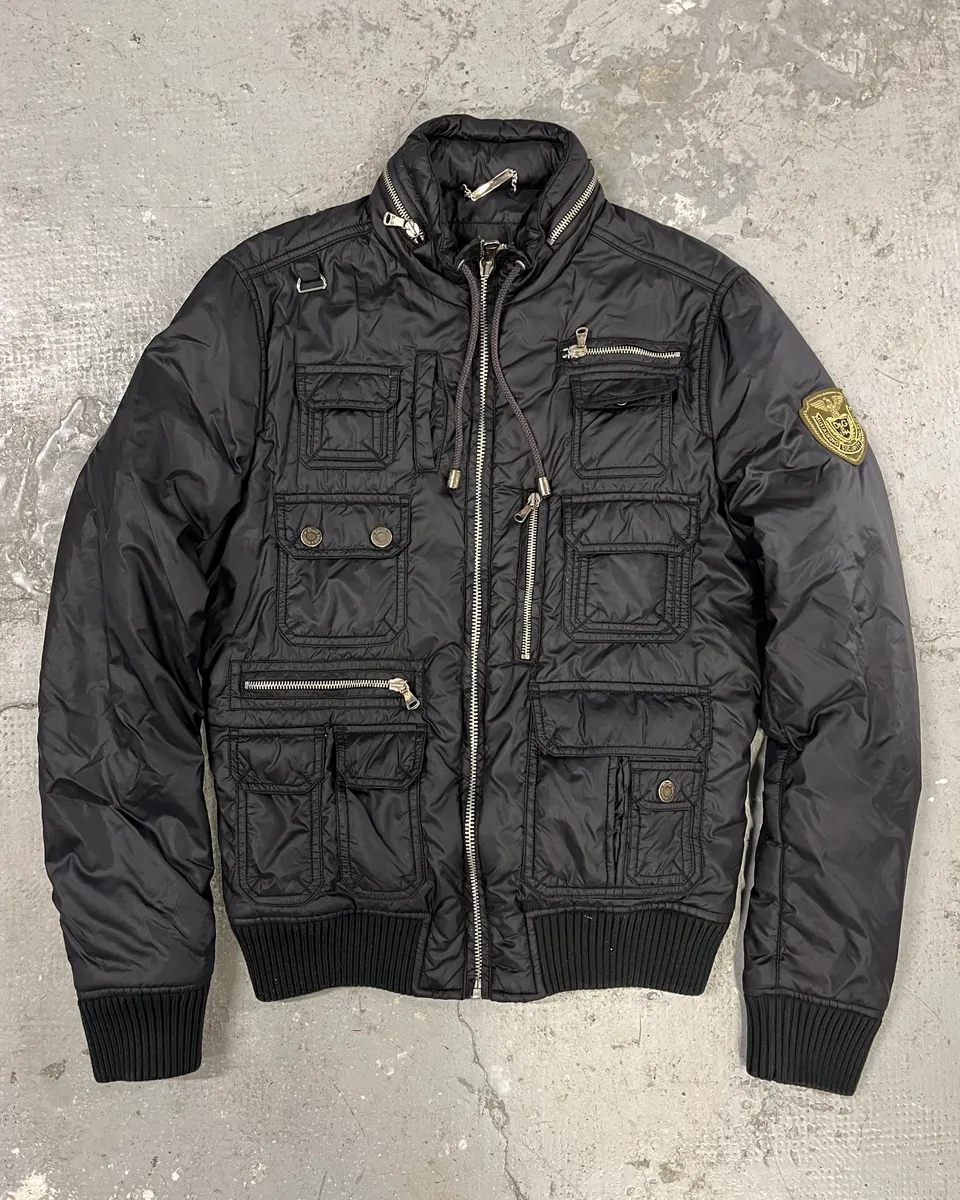 2000s Dolce & Gabbana Utility Zips Black Puffer Jacket
