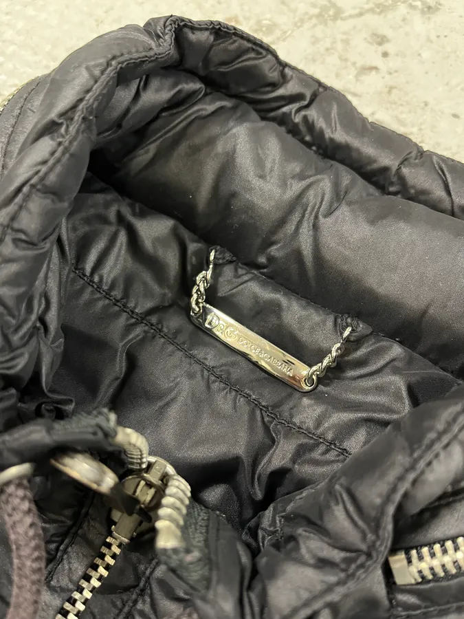2000s Dolce & Gabbana Utility Zips Black Puffer Jacket - Image 6
