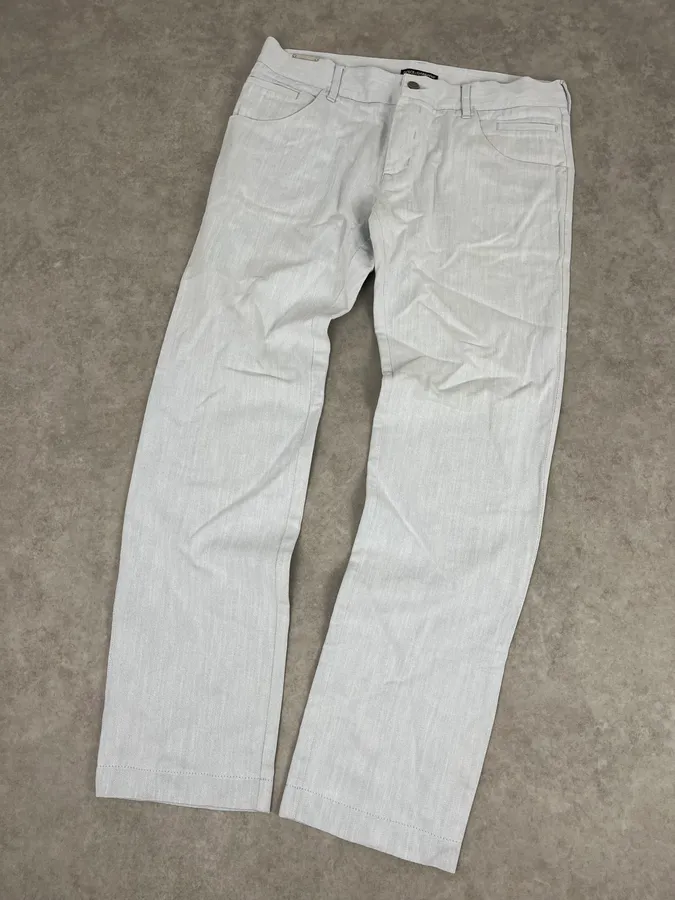 2000s Dolce & Gabbana Washed White Denim Jeans - Image 5