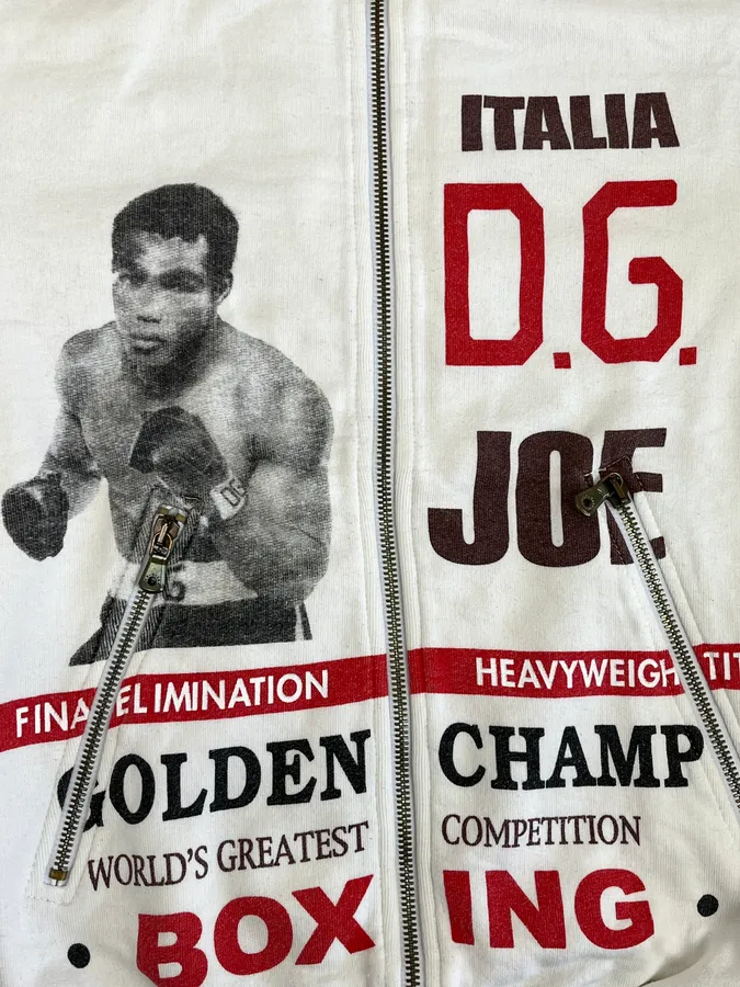 2000s Dolce & Gabbana White Ali Boxer Zip-up Sweater - Image 8