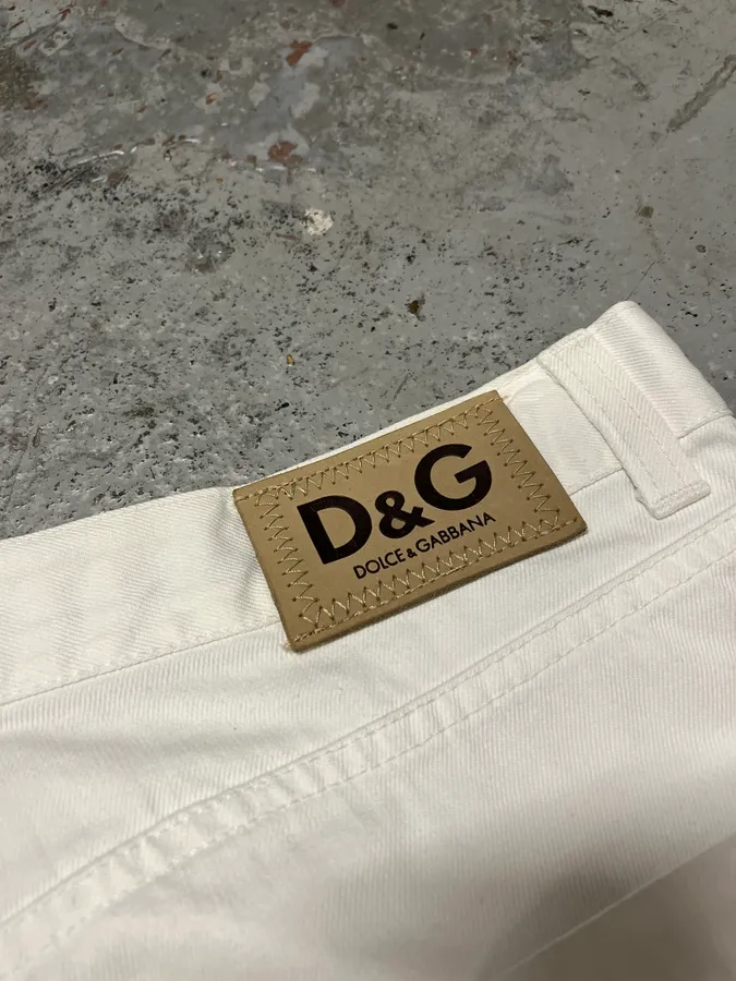 2000s Dolce & Gabbana White Cargo Pants - Image 10