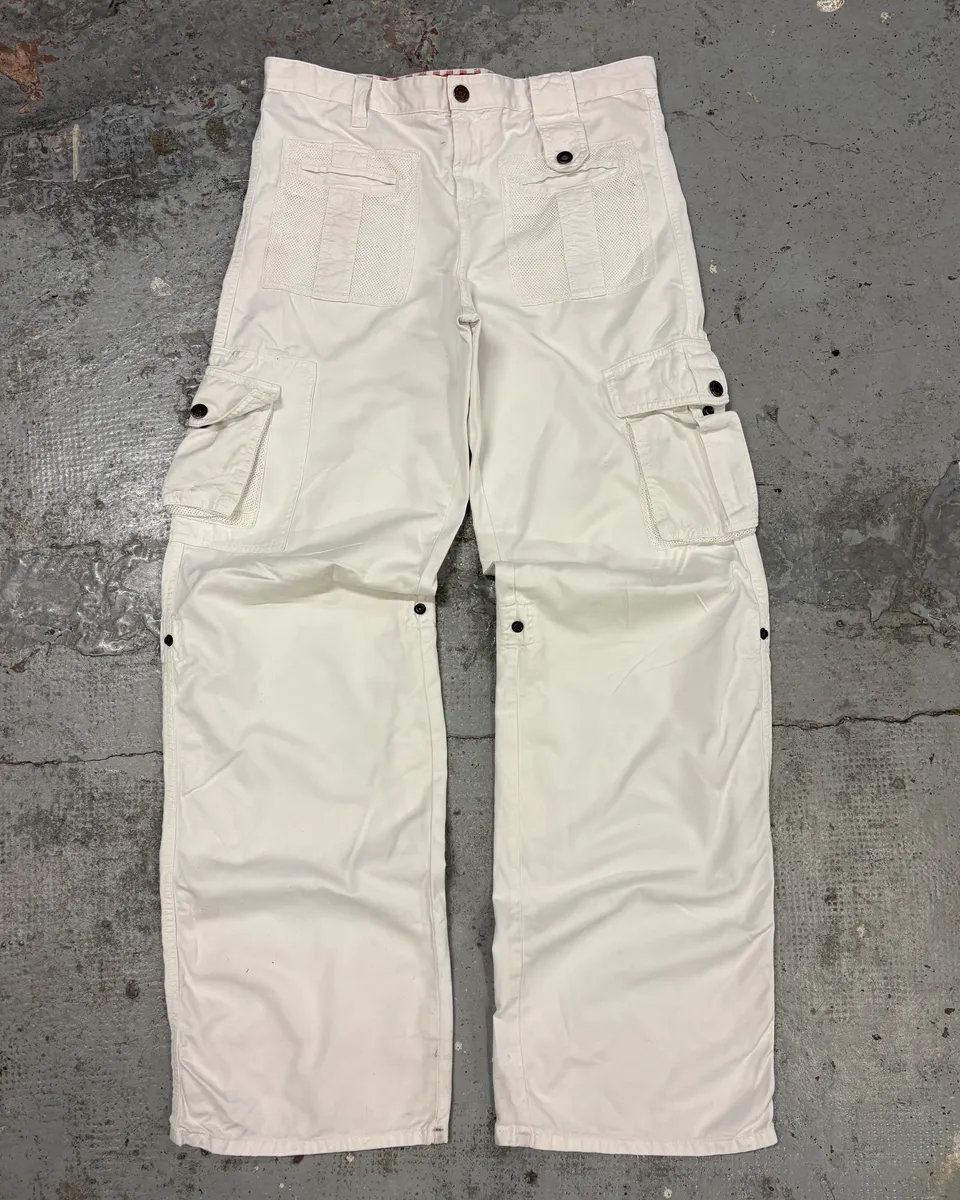 2000s Dolce & Gabbana White Cargo Pants - Image 3