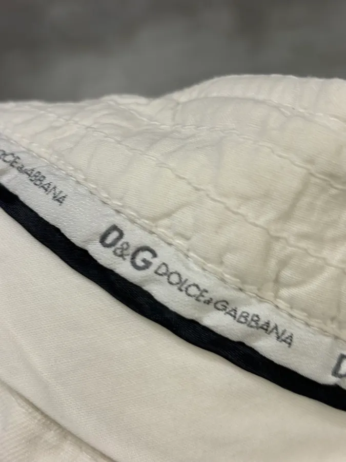 2000s Dolce & Gabbana White Cotton Cargo Pants - Image 10