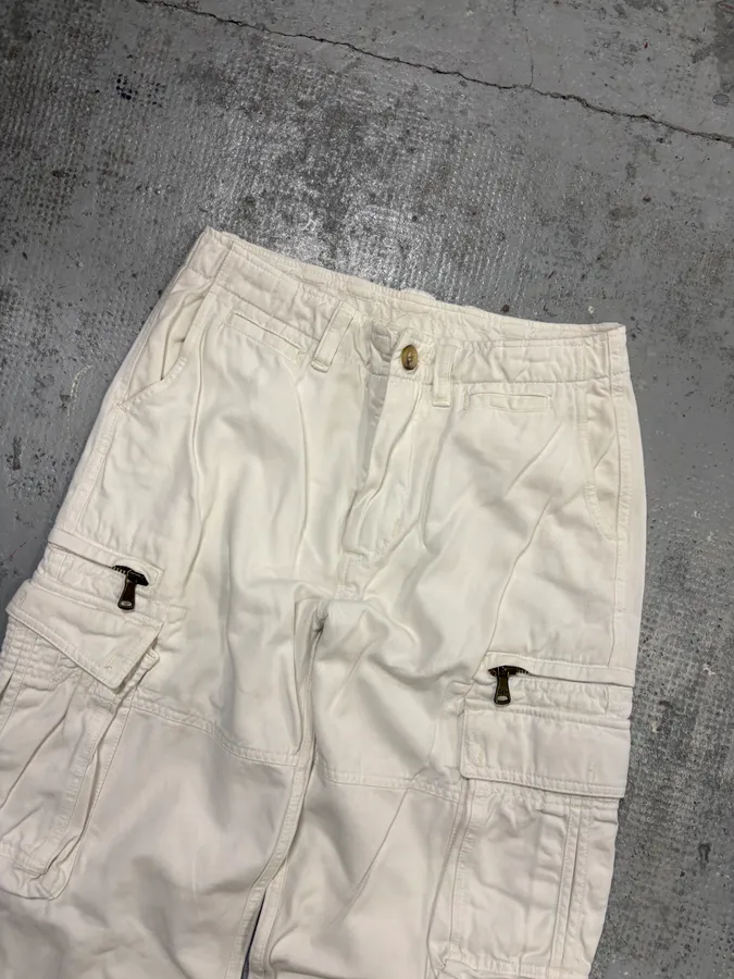 2000s Dolce & Gabbana White Cotton Cargo Pants - Image 5