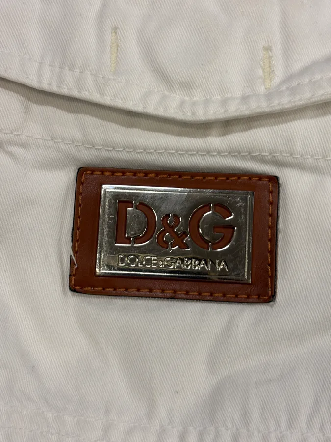 2000s Dolce & Gabbana White Cotton Cargo Pants - Image 9