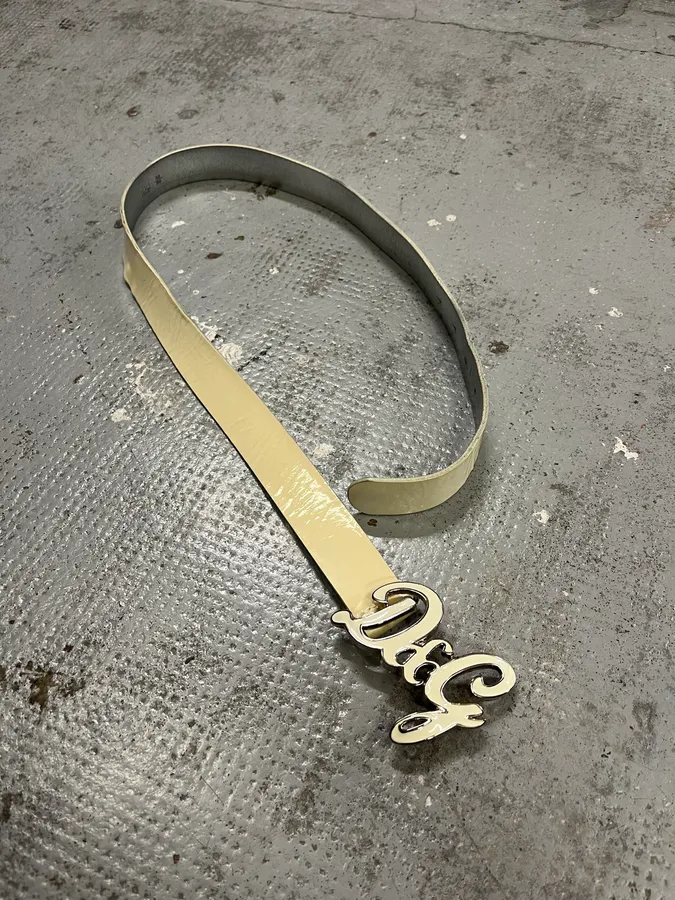 2000s Dolce & Gabbana White Leather Belt - Image 3