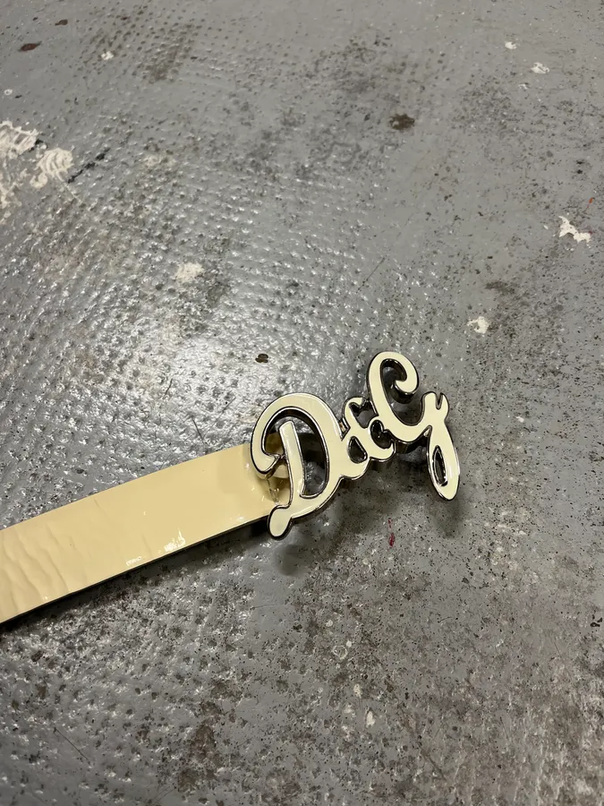 2000s Dolce & Gabbana White Leather Belt - Image 6