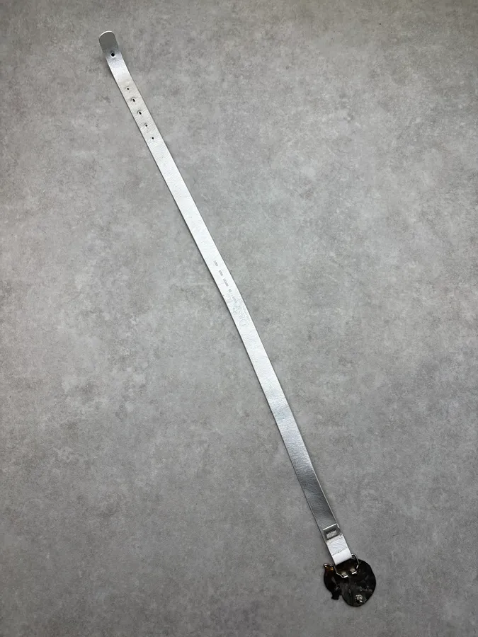 2000s Dolce & Gabbana White Leather Strawberry Belt - Image 8