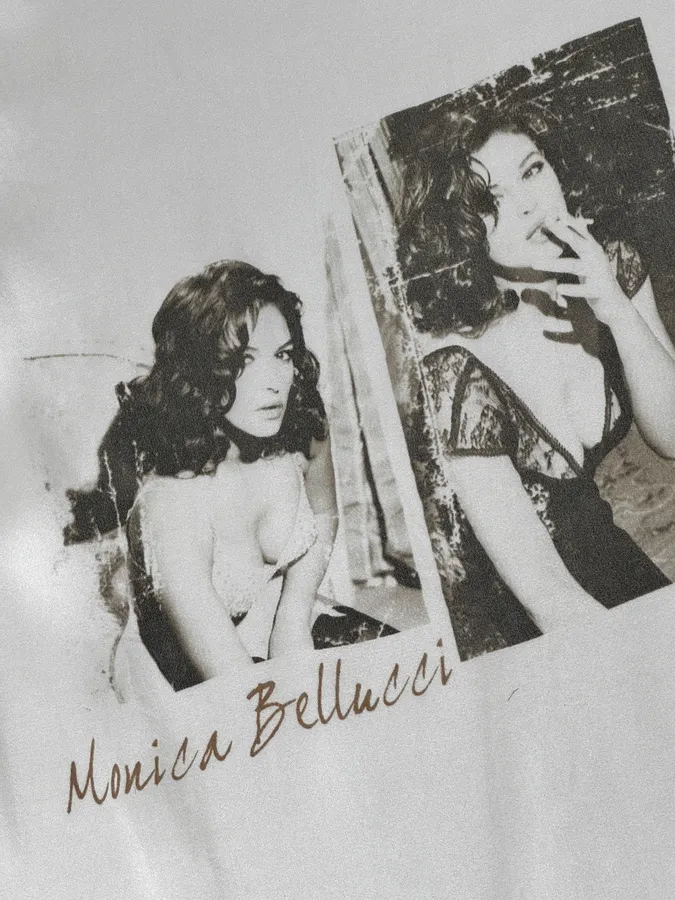 2000s Dolce & Gabbana White Monica Bellucci Photo Print Silk Top - Image 7
