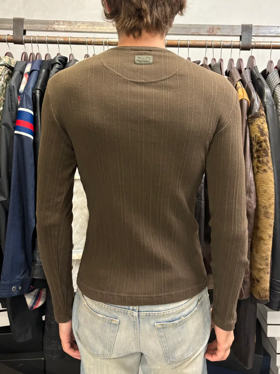 2000s Dolce & Gabbanaa Brown Henley Longsleeves - Image 3