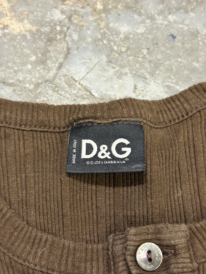 2000s Dolce & Gabbanaa Brown Henley Longsleeves - Image 9