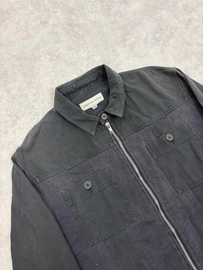 2000s Dries Van Noten Black Classy Zip-up Jacket - Image 6