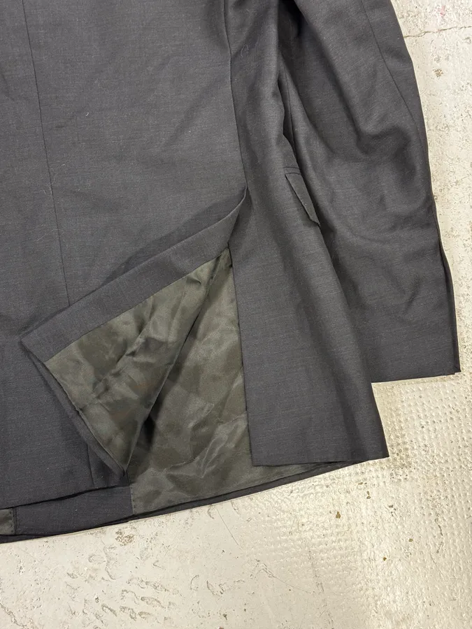 2000s Dries Van Noten Dark Grey Asymmetrical Officer Blazer Jacket - Image 11
