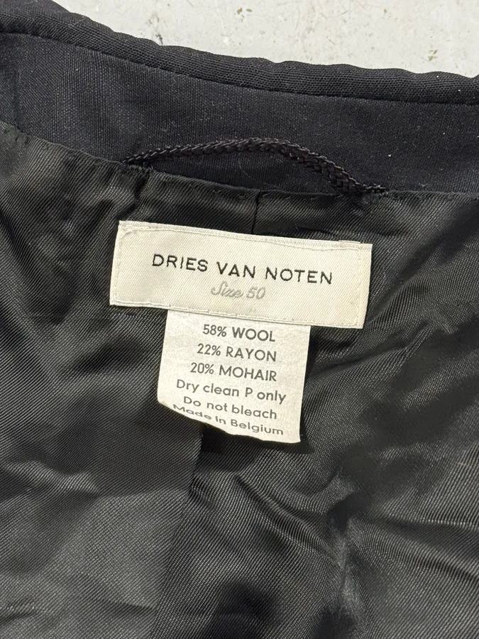2000s Dries Van Noten Dark Grey Asymmetrical Officer Blazer Jacket - Image 12