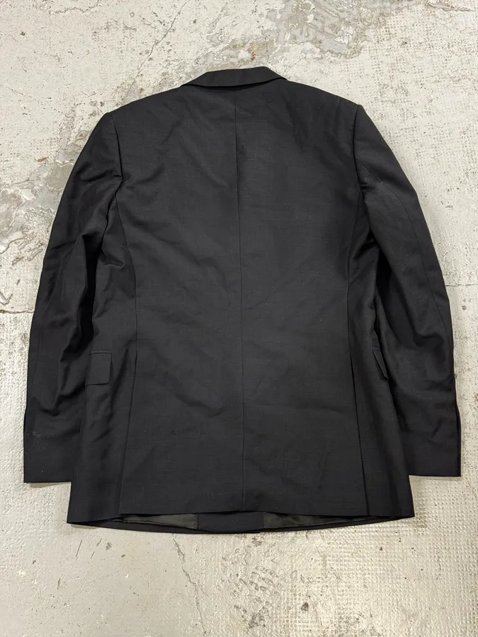 2000s Dries Van Noten Dark Grey Asymmetrical Officer Blazer Jacket - Image 4