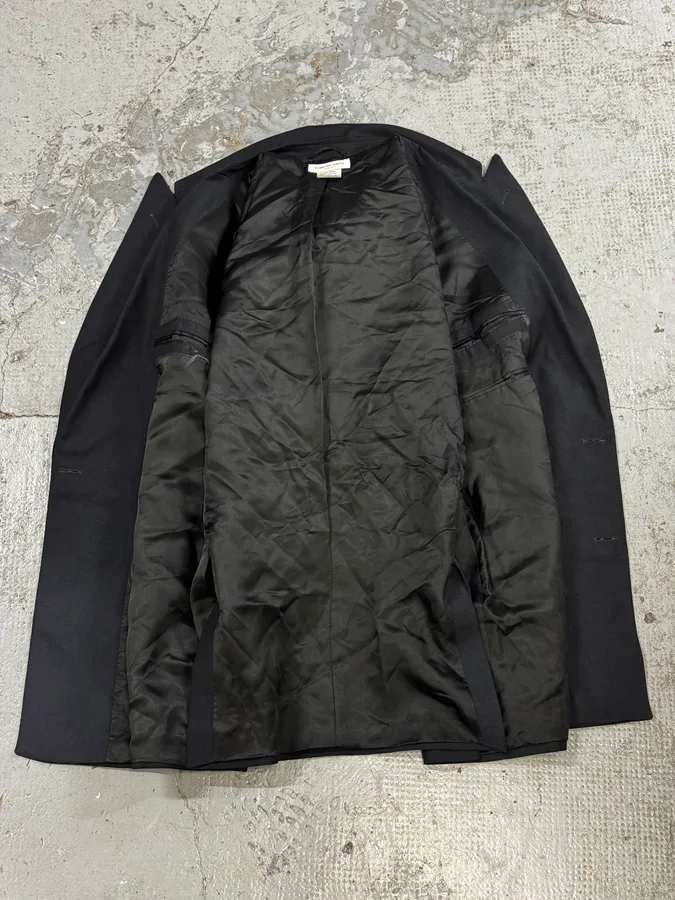 2000s Dries Van Noten Dark Grey Asymmetrical Officer Blazer Jacket - Image 7