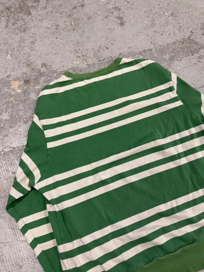 2000s Dries Van Noten Green & White Striped Sweater - Image 5