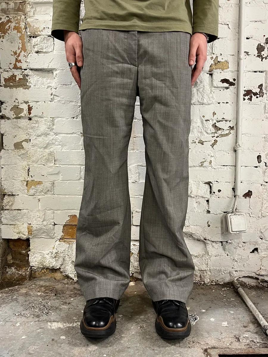 2000s Dries Van Noten Grey Classy Pants - Image 2