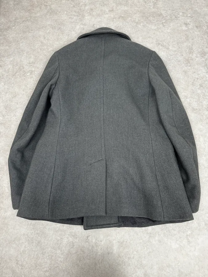 2000s Dries Van Noten Grey Officer Wool Pea Coat - Image 4