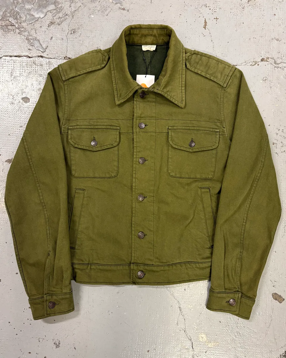 2000s Dries Van Noten Military Green Buttoned Jacket