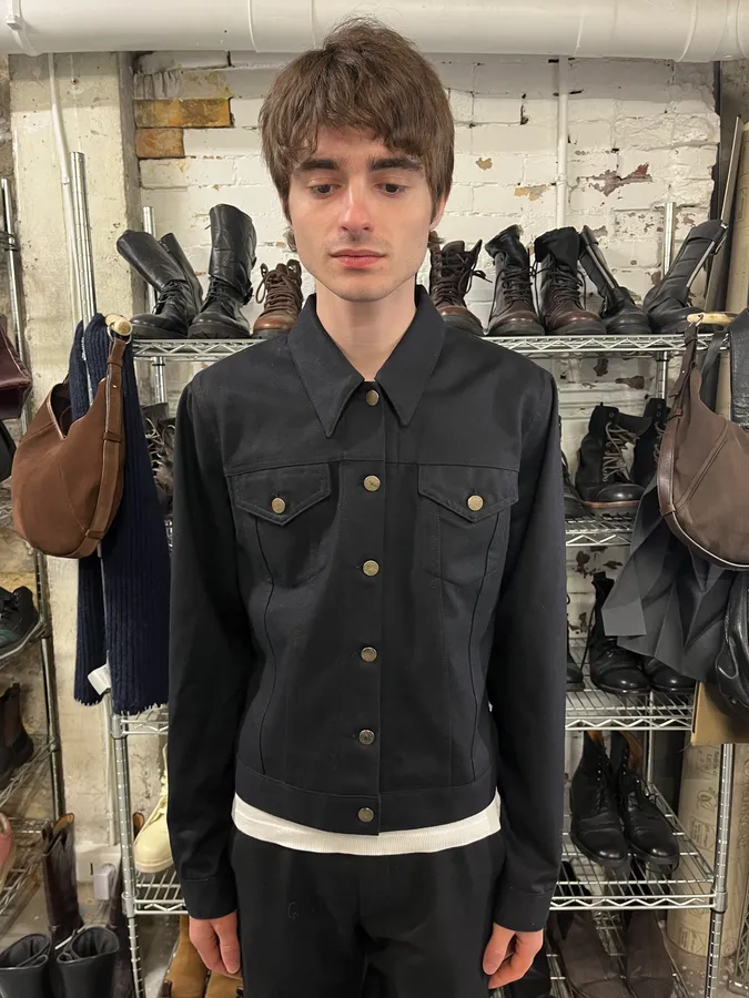 2000s Dries Van Noten Wool Navy Simple Jacket - Image 2