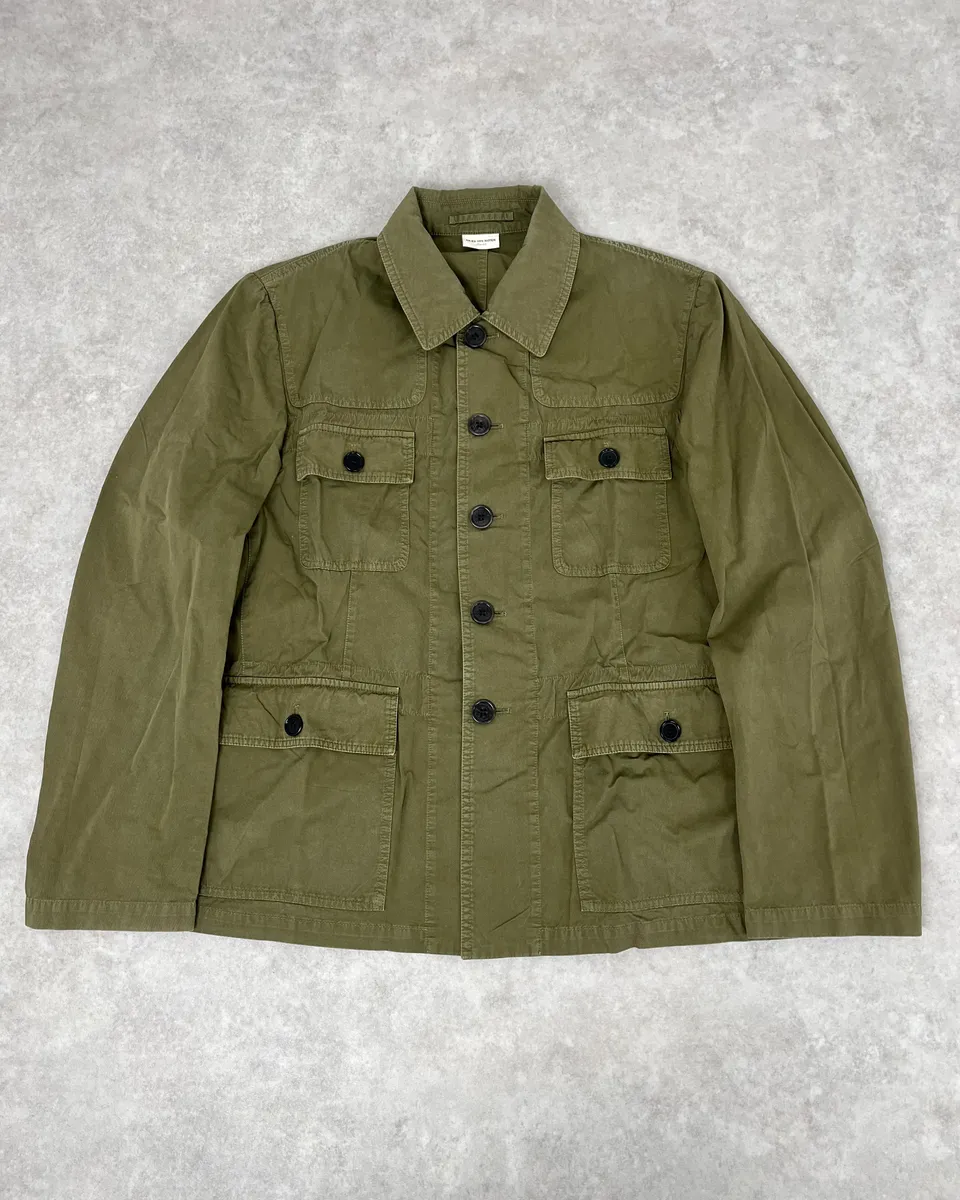 2000s Dries Van Voten Olive Green Military Buttoned Jacket