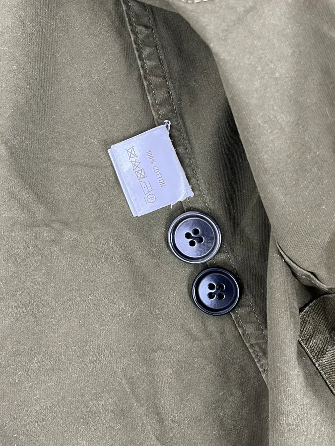 2000s Dries Van Voten Olive Green Military Buttoned Jacket - Image 10
