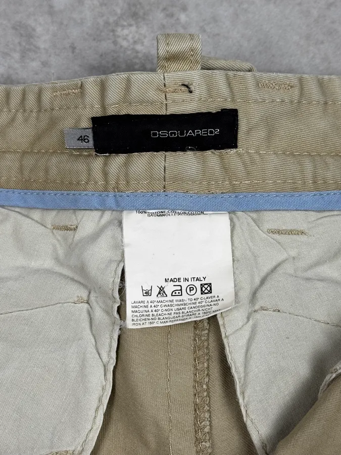 2000s Dsquared2 Beige Desert Cargo Pants - Image 8