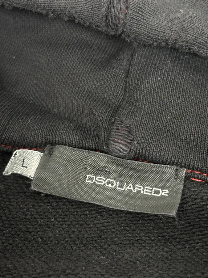 2000s Dsquared2 Black Distressed Zip-up Hoodie - Image 11