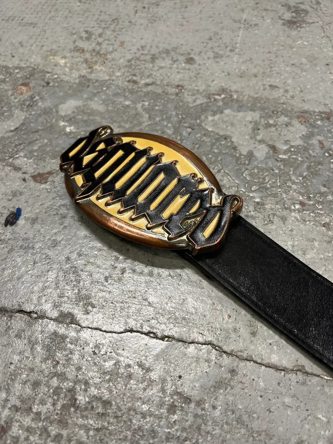 2000s Dsquared2 Black Leather Premium Belt - Image 6