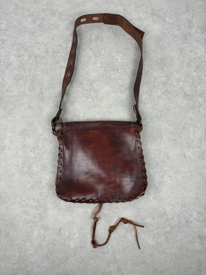 2000s Dsquared2 Brown Leather Studded Crossbody Bag - Image 3