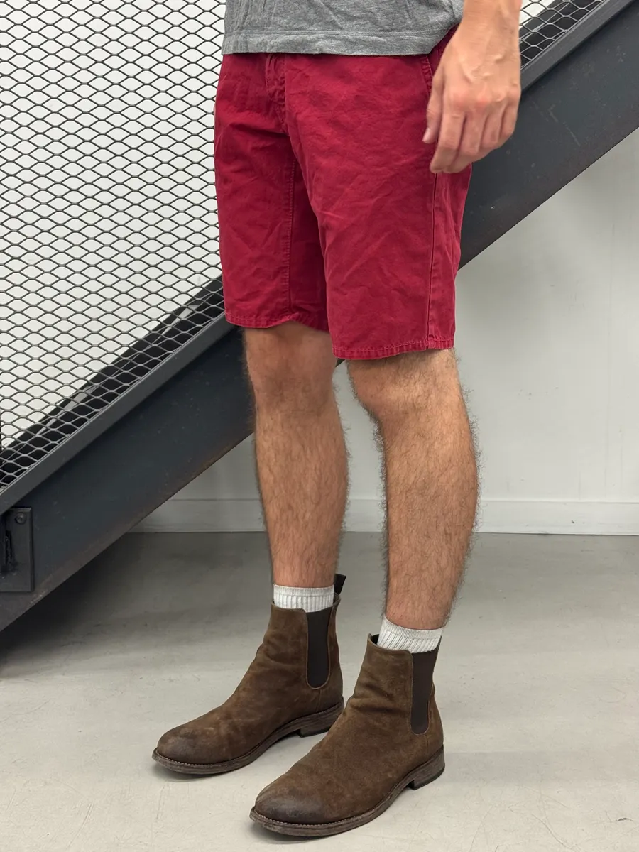 2000s Dsquared2 Chino Red Bordeaux Shorts - Image 3