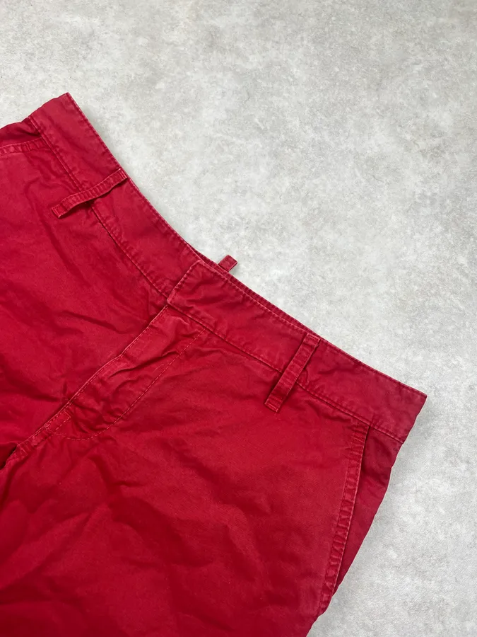 2000s Dsquared2 Chino Red Bordeaux Shorts - Image 5