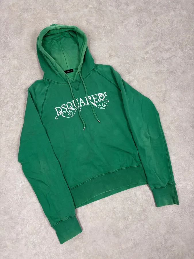 2000s Dsquared2 Green Propaganda Hoodie - Image 4